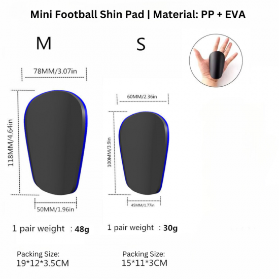 Mini Football Shin Pad - Black - Image 2